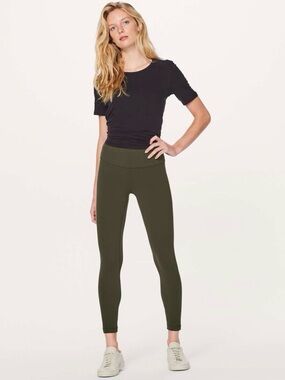 Lululemon Align Pant II *25" High Rise Leggings Nulu in Dark Olive W5BEJS
